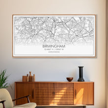 Carregar imagem no visualizador da galeria, Birmingham Street Map, United Kingdom Map, Map Print, Modern Art, Wall Art, Canvas Art, Grandma Gifts, Dorm Décor, Office Wall Art, Prints
