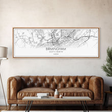 Load image into Gallery viewer, Panoramic Birmingham City Map, Alabama Art, Map Print, Minimalist Wall Art, Canvas Art, Housewarming Gift, Street Map Art, Closing Gift
