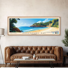 Load image into Gallery viewer, Adventure Bay, Australia Panoramic Beach Print, Vacation Gift, Australia Wall Art, Framed Canvas Print, Framed Beach Painting
