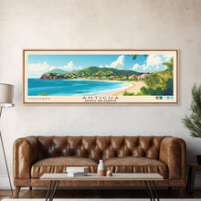 Carregar imagem no visualizador da galeria, Antigua, Antigua and Barbuda Panoramic Print, Vacation Gift, Antigua and Barbuda Wall Art, Beach Painting, Beach Decor, Large Wall Art, Wood Frame Art
