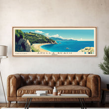Carregar imagem no visualizador da galeria, Apella Beach, Greece Panoramic Print, Vacation Gift, Greece Wall Art, Vacation Wall Art, Vacatation Memories, Beach Decor, Beach Or Lakehouse Art
