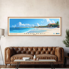 Carregar imagem no visualizador da galeria, Arashi Beach, Aruba Panoramic Print, Vacation Gift, Aruba Wall Art, Beach Painting, Beach Decor, Large Wall Art, Wood Frame Art
