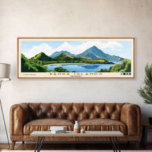 Load image into Gallery viewer, Banda Islands, Indonesia Panoramic Beach Print, Vacation Gift, Indonesia Wall Art, Framed Canvas Print, Framed Beach Painting
