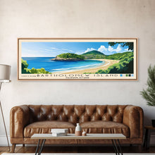 Load image into Gallery viewer, Bartholomew Island, Galapagos, Ecuador Panoramic Beach Print, Vacation Gift, Galapagos, Ecuador Wall Art, Framed Canvas Print, Framed Beach Painting
