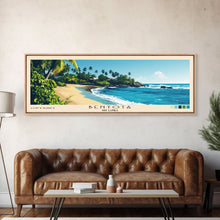 Load image into Gallery viewer, Bentota, Sri Lanka Panoramic Beach Print, Vacation Gift, Sri Lanka Wall Art, Framed Canvas Print, Framed Beach Painting
