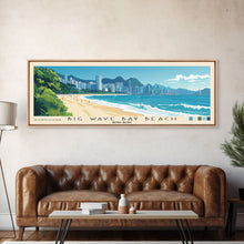 Cargar imagen en el visor de la galería, Big Wave Bay Beach, Hong Kong Panoramic Print, Vacation Gift, Hong Kong Wall Art, Beach Painting, Beach Decor, Beach Or Lakehouse Art
