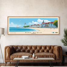 Carregar imagem no visualizador da galeria, Binz Beach, Germany Panoramic Print, Vacation Gift, Germany Wall Art, Beach Painting, Beach Decor, Large Wall Art, Wood Frame Art
