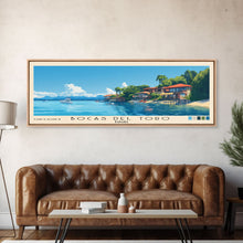 Load image into Gallery viewer, Bocas del Toro , Panamá Panoramic Beach Print, Vacation Gift, Panamá Wall Art, Beach Painting, Beach Decor, Beach Painting
