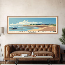 Load image into Gallery viewer, Brancaster Beach, United Kingdom Panoramic Beach Print, Vacation Gift, United Kingdom Wall Art, Framed Canvas Print, Framed Beach Painting
