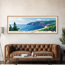 Carregar imagem no visualizador da galeria, Cape Breton Island, Canada Panoramic Beach Print, Vacation Gift, Canada Wall Art, Framed Canvas Print, Framed Beach Painting
