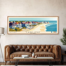 Carregar imagem no visualizador da galeria, Cape May, New Jersey Panoramic Beach Print, Vacation Gift, New Jersey Wall Art, Beach Painting, Beach Decor, Beach Painting
