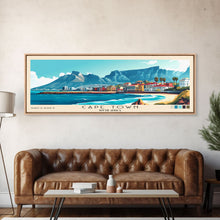 Carregar imagem no visualizador da galeria, Cape Town, South Africa Panoramic Print, Vacation Gift, South Africa Wall Art, Beach Painting, Beach Decor, Large Wall Art, Wood Frame Art

