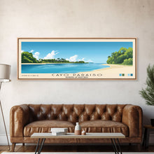 Cargar imagen en el visor de la galería, Cayo Paraiso, Dominican Republic Panoramic Beach Print, Vacation Gift, Dominican Republic Wall Art, Beach Painting, Beach Decor, Beach Painting
