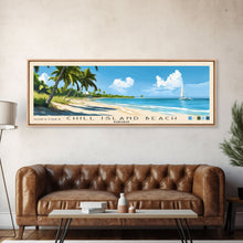 Cargar imagen en el visor de la galería, Chill Island Beach, Bahamas Panoramic Beach Print, Vacation Gift, Bahamas Wall Art, Beach Painting, Beach Decor, Beach Painting
