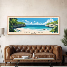 Load image into Gallery viewer, Cove Beach, Bahamas Panoramic Print, Vacation Gift, Bahamas Wall Art, Vacation Wall Art, Vacatation Memories, Beach Decor, Beach Or Lakehouse Art

