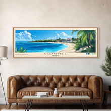 Load image into Gallery viewer, Cozumel, Mexico Panoramic Print, Vacation Gift, Mexico Wall Art, Beach Painting, Beach Decor, Beach Or Lakehouse Art
