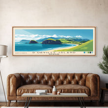 Load image into Gallery viewer, D’Urville Island, New Zealand Panoramic Print, Vacation Gift, New Zealand Wall Art, Beach Painting, Beach Decor, Large Wall Art, Wood Frame Art
