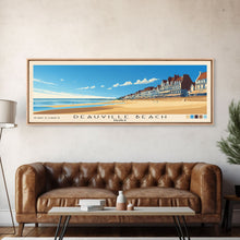 Load image into Gallery viewer, Deauville Beach, France Panoramic Print, Vacation Gift, France Wall Art, Vacation Wall Art, Vacatation Memories, Beach Decor, Beach Or Lakehouse Art
