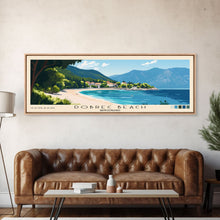 Load image into Gallery viewer, Dobrec Beach, Montenegro Panoramic Print, Vacation Gift, Montenegro Wall Art, Beach Painting, Beach Decor, Beach Or Lakehouse Art

