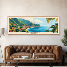 Load image into Gallery viewer, Dominica, Dominica Panoramic Beach Print, Vacation Gift, Dominica Wall Art, Framed Canvas Print, Framed Beach Painting
