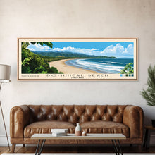 Load image into Gallery viewer, Dominical Beach, Costa Rica Panoramic Print, Vacation Gift, Costa Rica Wall Art, Beach Painting, Beach Decor, Beach Or Lakehouse Art

