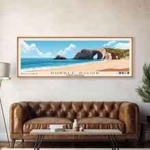 Load image into Gallery viewer, Durdle Door, United Kingdom Panoramic Beach Print, Vacation Gift, United Kingdom Wall Art, Framed Canvas Print, Framed Beach Painting

