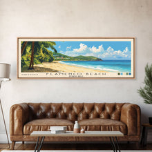 Cargar imagen en el visor de la galería, Flamenco Beach, Puerto Rico Panoramic Print, Vacation Gift, Puerto Rico Wall Art, Beach Painting, Beach Decor, Large Wall Art, Wood Frame Art
