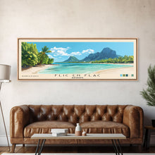 Load image into Gallery viewer, Flic en Flac, Mauritius Panoramic Print, Vacation Gift, Mauritius Wall Art, Vacation Wall Art, Vacatation Memories, Beach Decor, Beach Or Lakehouse Art
