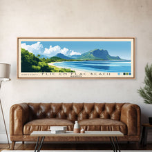 Cargar imagen en el visor de la galería, Flic en Flac Beach, Mauritius Panoramic Print, Vacation Gift, Mauritius Wall Art, Beach Painting, Beach Decor, Beach Or Lakehouse Art
