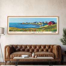 Carregar imagem no visualizador da galeria, Fogo Island, Canada Panoramic Beach Print, Vacation Gift, Canada Wall Art, Framed Canvas Print, Framed Beach Painting
