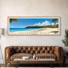 Cargar imagen en el visor de la galería, Folkestone Beach, Barbados Panoramic Print, Vacation Gift, Barbados Wall Art, Beach Painting, Beach Decor, Beach Or Lakehouse Art

