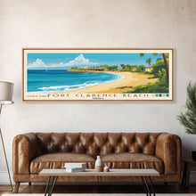 Carregar imagem no visualizador da galeria, Fort Clarence Beach, Jamaica Panoramic Print, Vacation Gift, Jamaica Wall Art, Beach Painting, Beach Decor, Large Wall Art, Wood Frame Art
