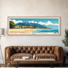 Load image into Gallery viewer, Forte dei Marmi, Italy Panoramic Beach Print, Vacation Gift, Italy Wall Art, Framed Canvas Print, Framed Beach Painting
