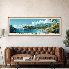 Load image into Gallery viewer, Frenchman’s Cove, Jamaica Panoramic Beach Print, Vacation Gift, Jamaica Wall Art, Beach Painting, Beach Decor, Beach Painting
