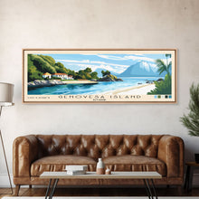 Load image into Gallery viewer, Genovesa Island, Ecuador Panoramic Print, Vacation Gift, Ecuador Wall Art, Beach Painting, Beach Decor, Large Wall Art, Wood Frame Art
