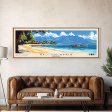 Carregar imagem no visualizador da galeria, Gili Islands, Indonesia Panoramic Print, Vacation Gift, Indonesia Wall Art, Beach Painting, Beach Decor, Beach Or Lakehouse Art
