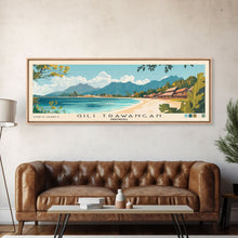 Carregar imagem no visualizador da galeria, Gili Trawangan, Indonesia Panoramic Print, Vacation Gift, Indonesia Wall Art, Beach Painting, Beach Decor, Large Wall Art, Wood Frame Art
