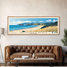 Load image into Gallery viewer, Gillespies Beach, New Zealand Panoramic Beach Print, Vacation Gift, New Zealand Wall Art, Framed Canvas Print, Framed Beach Painting
