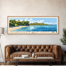 Load image into Gallery viewer, Glover’s Reef Atoll, Belize Panoramic Print, Vacation Gift, Belize Wall Art, Beach Painting, Beach Decor, Beach Or Lakehouse Art
