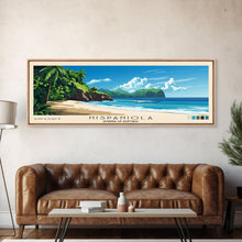 Cargar imagen en el visor de la galería, Hispaniola, Dominican Republic Panoramic Print, Vacation Gift, Dominican Republic Wall Art, Beach Painting, Beach Decor, Beach Or Lakehouse Art
