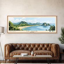 Load image into Gallery viewer, Ly Son, Vietnam Panoramic Beach Print, Vacation Gift, Vietnam Wall Art, Framed Canvas Print, Framed Beach Painting
