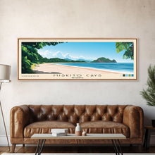 Load image into Gallery viewer, Miskito Cays, Nicaragua Panoramic Beach Print, Vacation Gift, Nicaragua Wall Art, Framed Canvas Print, Framed Beach Painting
