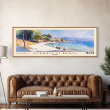 Load image into Gallery viewer, Alaçatı 11 Beach, Turkey Watercolor Beach Print, Vacation Gift, Turkey Wall Art, Beach Painting, Beach Decor, Beach Painting
