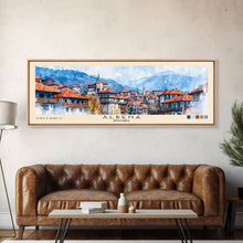 Carregar imagem no visualizador da galeria, Albena, Bulgaria Watercolor Beach Print, Vacation Gift, Bulgaria Wall Art, Framed Canvas Print, Framed Beach Painting
