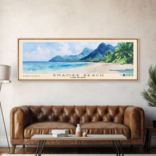Load image into Gallery viewer, Anaoke Beach, Cook Islands Watercolor Beach Print, Vacation Gift, Cook Islands Wall Art, Beach Painting, Beach Decor, Beach Painting
