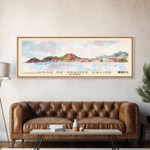 Load image into Gallery viewer, Anse de Grande Saline, St. Barths Watercolor Print, Vacation Gift, St. Barths Wall Art, Beach Painting, Beach Decor, Large Wall Art, Wood Frame Art
