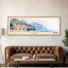 Load image into Gallery viewer, Atrani, Italy Watercolor Beach Print, Vacation Gift, Italy Wall Art, Beach Painting, Beach Decor, Beach Painting
