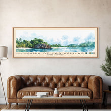 Carregar imagem no visualizador da galeria, Bahia de Las Aguilas, Dominican Republic Watercolor Beach Print, Vacation Gift, Dominican Republic Wall Art, Framed Canvas Print, Framed Beach Painting
