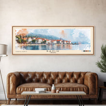 Load image into Gallery viewer, Banje, Croatia Watercolor Print, Vacation Gift, Croatia Wall Art, Beach Painting, Beach Decor, Large Wall Art, Wood Frame Art
