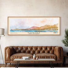 Load image into Gallery viewer, Barbuda, Antigua and Barbuda Watercolor Beach Print, Vacation Gift, Antigua and Barbuda Wall Art, Framed Canvas Print, Framed Beach Painting

